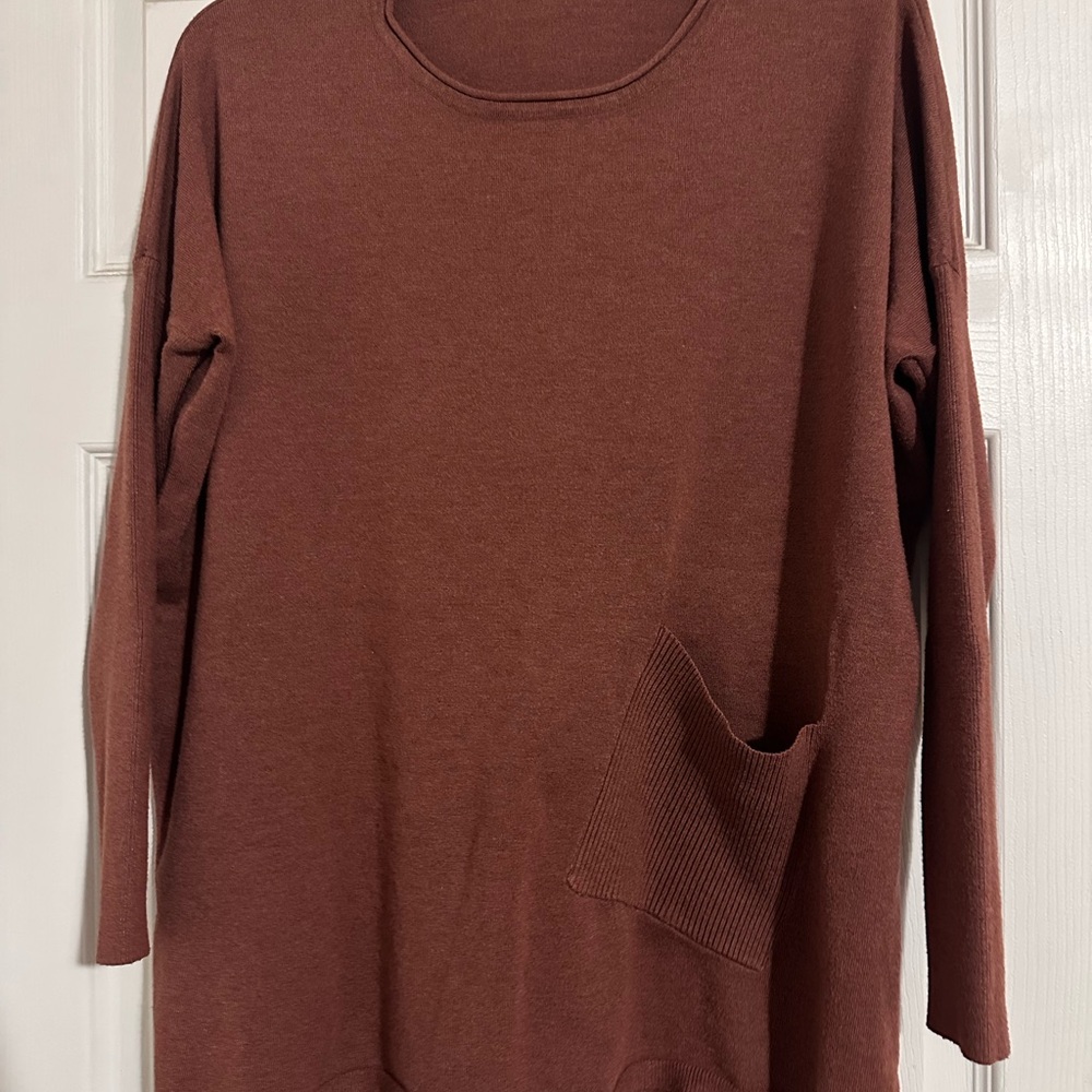 Altar'd State Brown Long Sleeve Top with Pocket